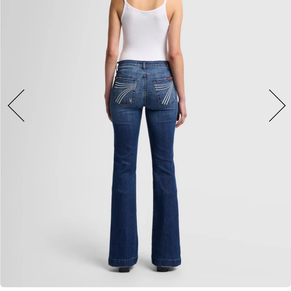 7 For All Mankind Indigo Wide Leg Jeans